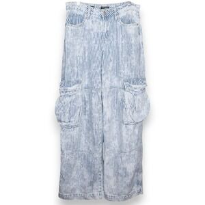 wild fable Light Blue Striped Wide Leg Jeans